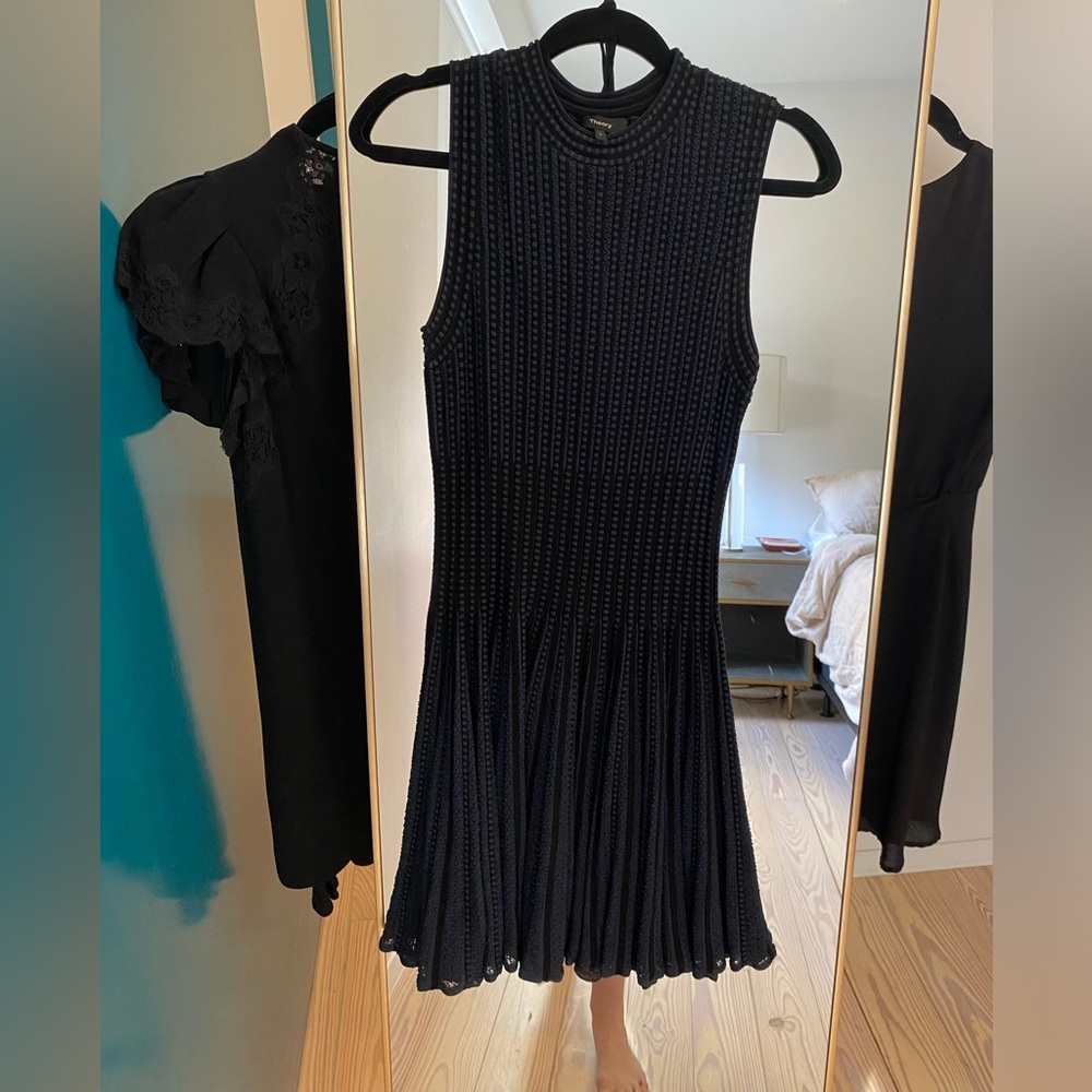 Theory Novelty Checker Knit Sleeveless Short Dress - Picture 11 of 16